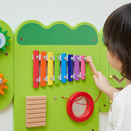 VIGA medinė manipuliacinė sensorinė lenta „Krokodilas“ Montessori