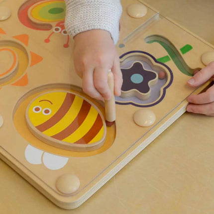 Masterkidz medinė magnetinė labirintų lenta