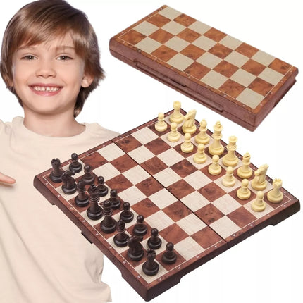 WOOPIE šachmatų magnetiniai šaškės 2in1