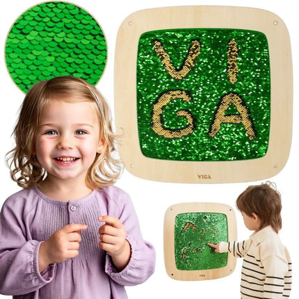 „VIGA“ blizgučiais dekoruota sieninė veiklos lenta