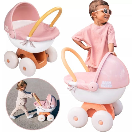 SMOBY Kūdikių slaugytoja Gilus vežimėlis su plastikiniu baldakimu
