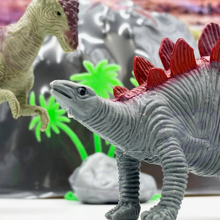 WOOPIE rinkinys dinozaurų figūrėlės dideli gyvūnai kilimėlis konteineris XXL 34 vnt.