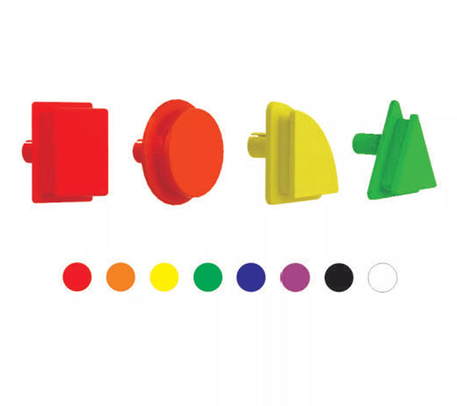 MASTERKIDZ geometriniai elementai, 8 spalvos, 256 vnt. STEM lentos priedų