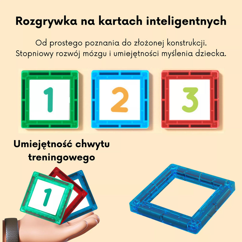 WOOPIE magnetiniai statybiniai blokai 3D mokomasis rinkinys mokytis skaičiuoti