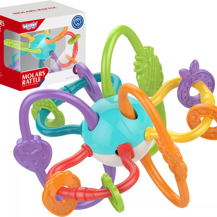 Woopie sensorinis žaislas–gryzakas 2in1