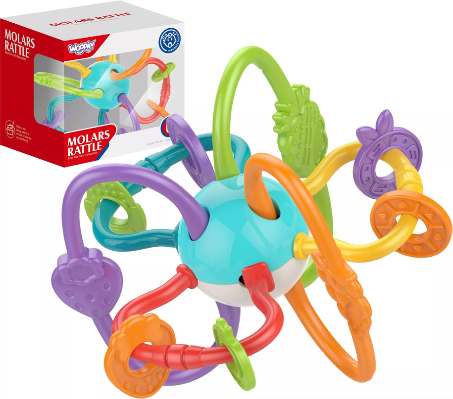 Woopie sensorinis žaislas–gryzakas 2in1