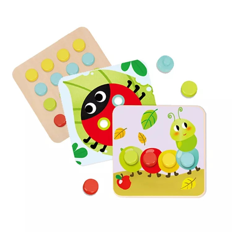TOOKY TOY Dėlionės Kaladėlės Vaikams Gyvūnai Suderinti Mokymosi Formos Spalvos + Lentos