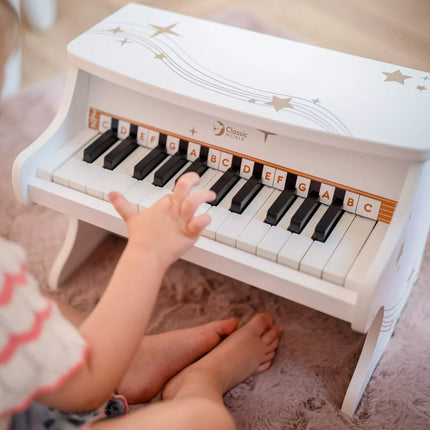 Classic World juodas medinis pianinas