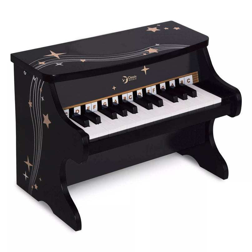 Classic World juodas medinis pianinas