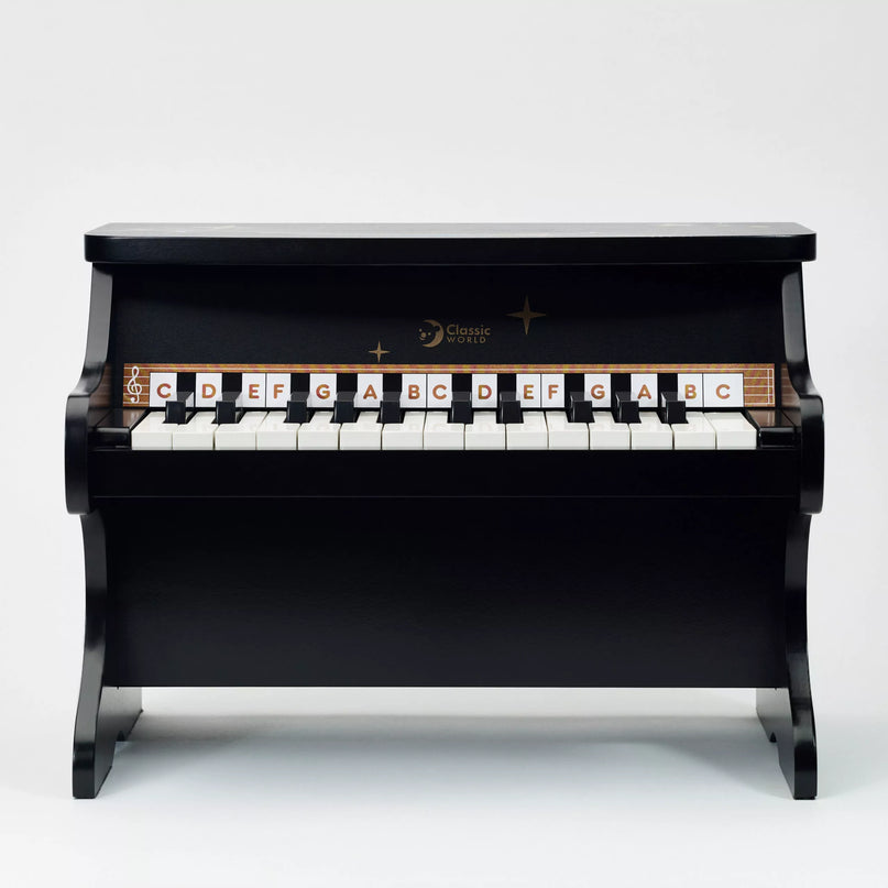 Classic World juodas medinis pianinas