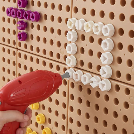 MASTERKIDZ Spalvingi varžtai, 5 formos, STEM kūrybinei lentai, 512 detalių, mišrios spalvos
