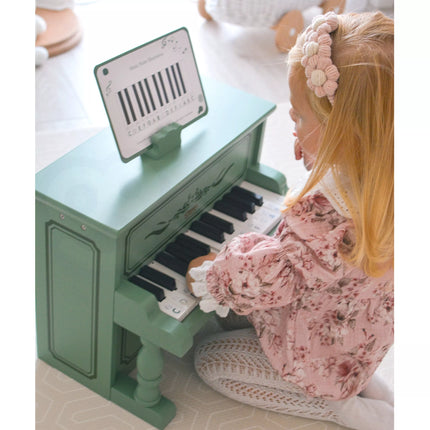 Classic World žalias medinis pianinas