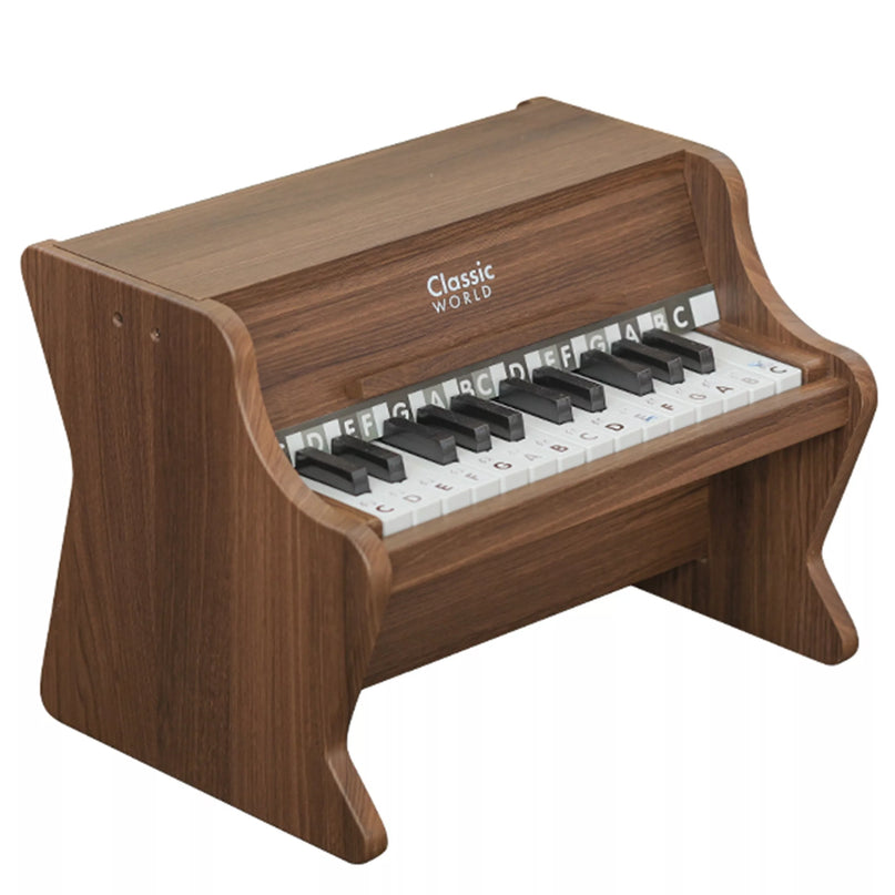 Classic World medinis pianinas vaikams – 18 klavišų muzikinė kelionė
