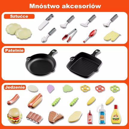 Woopie nešiojamas BBQ grilis su garais, šviesomis ir garsais