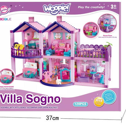 „WOOPIE“ ponio lėlių namelis – „PONIŲ FANTAZIJOS VILA“, 120 detalių