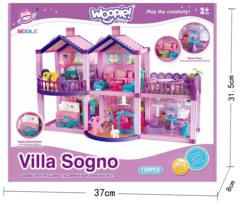 „WOOPIE“ ponio lėlių namelis – „PONIŲ FANTAZIJOS VILA“, 120 detalių
