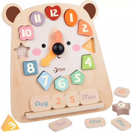 CLASSIC WORLD Montessori meškiuko laikrodis