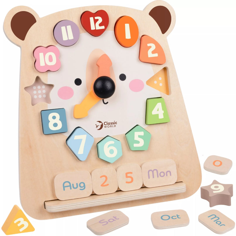 CLASSIC WORLD Montessori meškiuko laikrodis