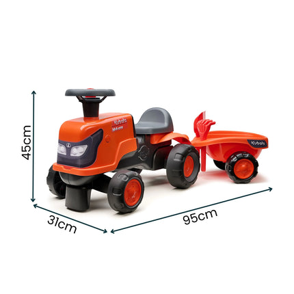 FALK „Kubota“ važiuojamas traktorius su priekaba
