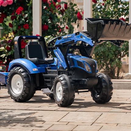 FALK New Holland T8 Eco Design pedalinis traktorius su kaušu ir priekaba
