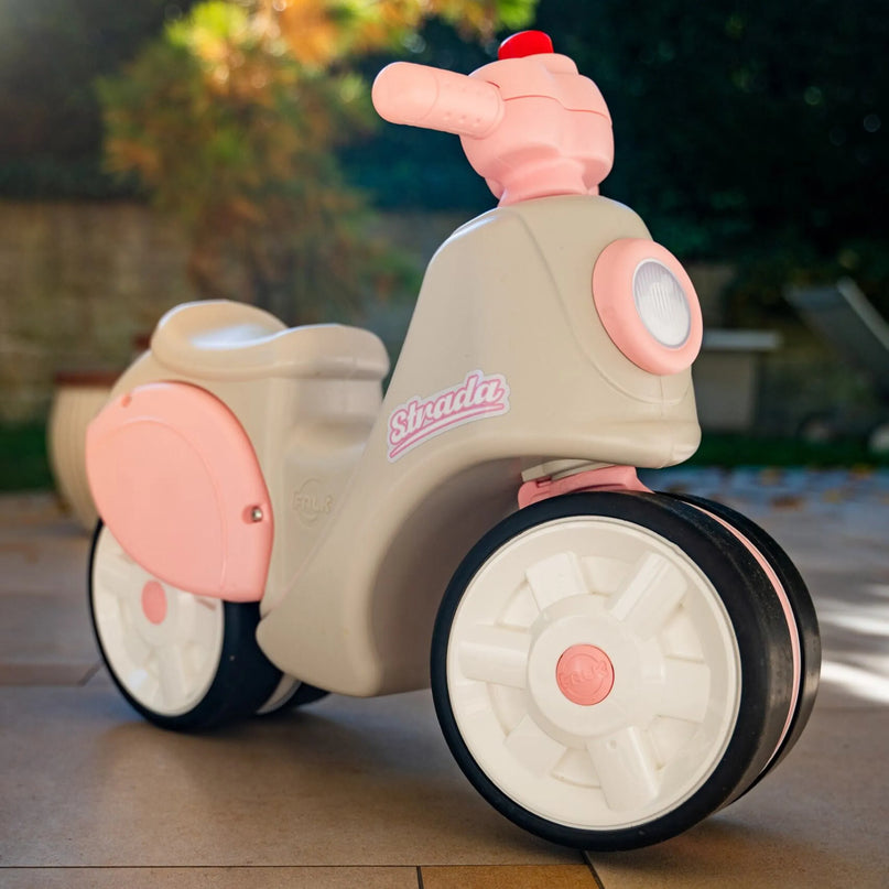 FALK Scooter Strada Retro balansinis dviratis mergaitėms su tyliomis padangomis