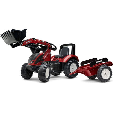 FALK Valtra S4 pedalinis traktorius su kaušu ir priekaba