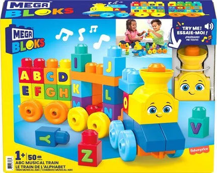 MEGA BLOKS muzikinis abėcėles traukinys (50 det.) (FWK22)