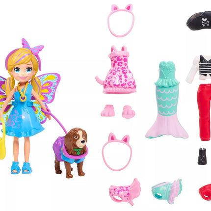 Polly Pocket lėlytė + rūbeliai ir aksesuarai
