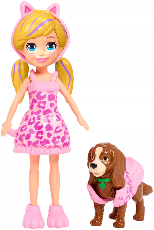 Polly Pocket lėlytė + rūbeliai ir aksesuarai