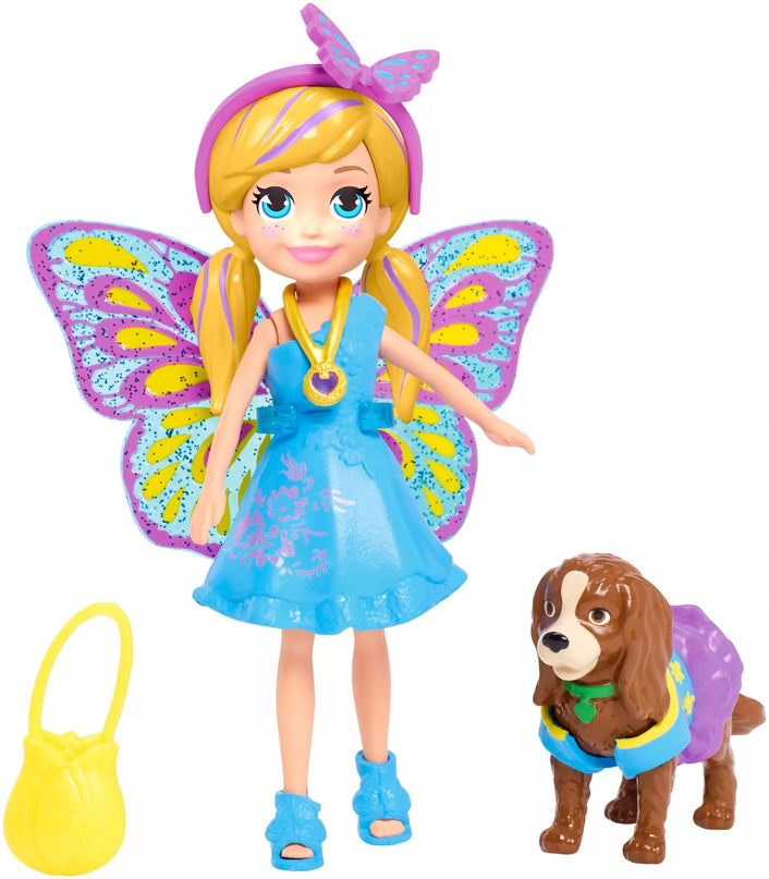 Polly Pocket lėlytė + rūbeliai ir aksesuarai