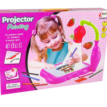 Gėlės formos projektorius piešimui – rožinis