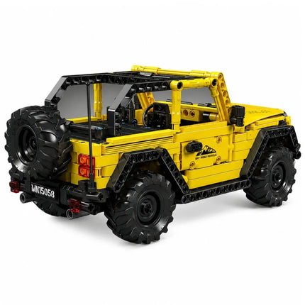 Geltonas bekelės automobilio konstruktorius iš 746 detalių