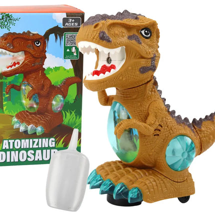 Geltonas šokantis dinozauras su dūmais