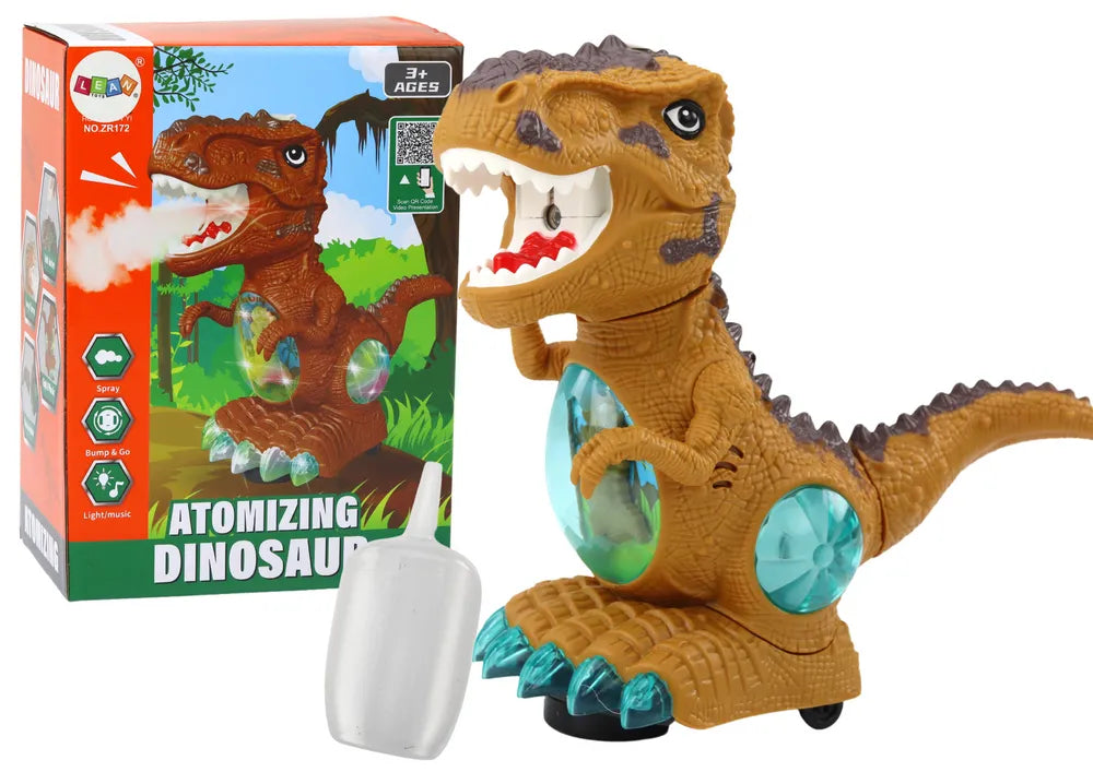 Geltonas šokantis dinozauras su dūmais