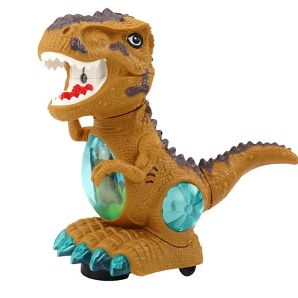Geltonas šokantis dinozauras su dūmais