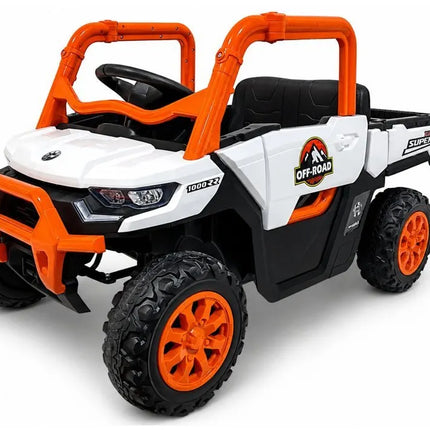 GTS2299‑H 24V oranžinis 4×4 elektromobilis vaikams – galingas visureigis nuotykiams lauke