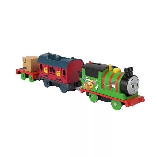 THOMAS AND FRIENDS motorizuotas teminis garvežiukas su vagonu (HFX97)