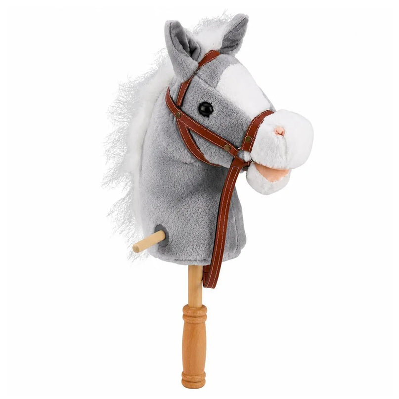 Hobby Horse – pilkas, 100 cm, su garsais ir ratukais