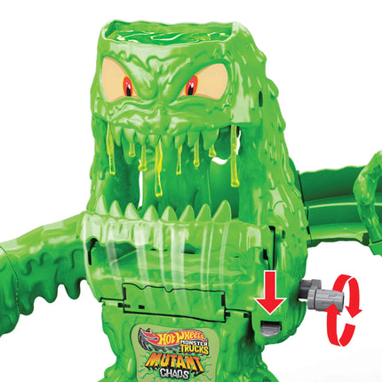 HOT WHEELS MONSTER TRUCKS MUTANT CHAOS trasa su slaimu – Monstro sunaikinimas (JMK90)