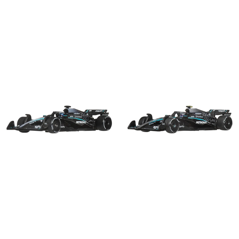 HOT WHEELS PREMIUM F1 dviejų Mercedes-Benz George Russel ir Kimi Antonelli bolidų rinkinys (JMM93)