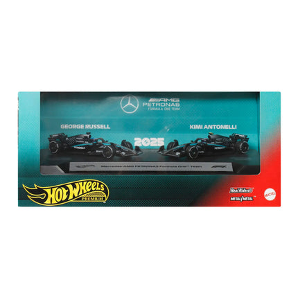 HOT WHEELS PREMIUM F1 dviejų Mercedes-Benz George Russel ir Kimi Antonelli bolidų rinkinys (JMM93)