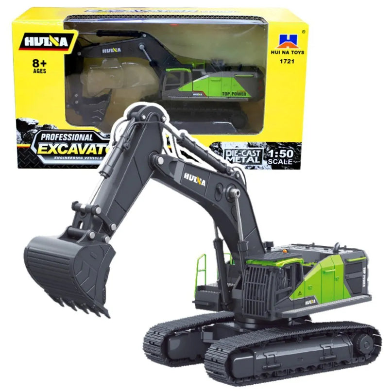 HUINA 1:50 metalinis žalias ekskavatorius