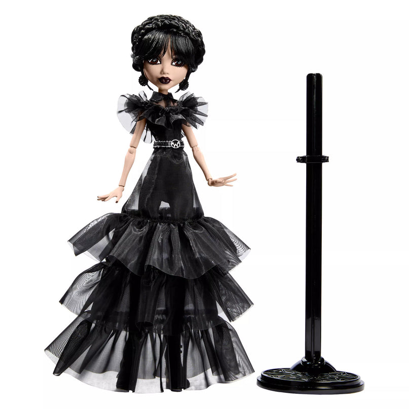MONSTER HIGH X WEDNESDAY lėlė Trečiadienė juoda suknele (HXJ03)