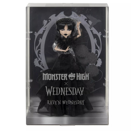 MONSTER HIGH X WEDNESDAY lėlė Trečiadienė juoda suknele (HXJ03)