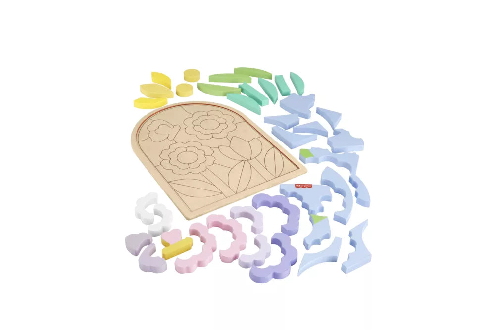 FISHER-PRICE medinė dėlionė – Gėlės (HXT97)