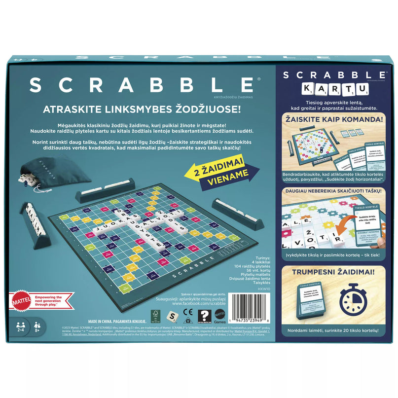SCRABBLE žaidimas lietuvių kalba 2in1 (HXW10)