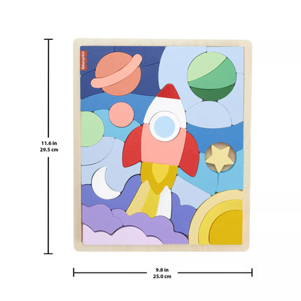 Fisher - price medinė dėlionė raketa