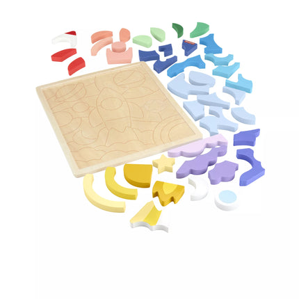 Fisher - price medinė dėlionė raketa