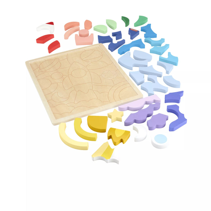 Fisher - price medinė dėlionė raketa