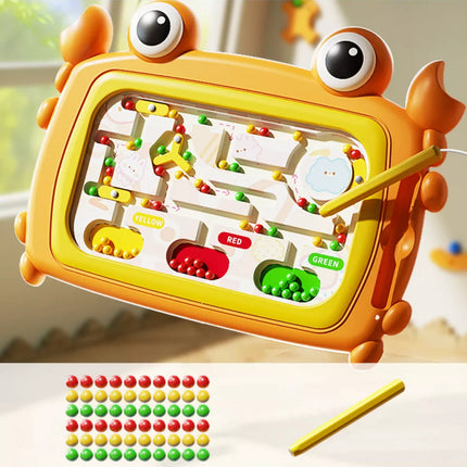 WOOPIE Montessori magnetinė lenta – krabų labirintas, oranžinė